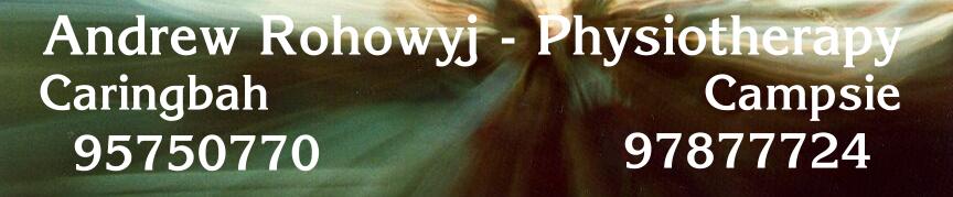 Andrew Rohowyj Physiotherapist at Caringbah Medical and Dental, 42 President avenue Caringbah NSW 2229, also at Campsie Medical and Dental Physiotherapy, 17 Anglo Road Campsie, NSW 2194,  Campsie, Strathfield, Croydon, Lakemba, Clemton Park, Earlwood, Kingsgrove, Roselands, Wiley Park, Belmore, Concord, Enfield, Five Dock, Cabarita, Ashfield, Haberfield, Homebush, Caringbah, Kirawee, Woronora, Como, Oyster Bay, Sylvania,Taren Point, Gymea, Grays Point, Woolooware, Miranda, Kurnell, Sutherland, Loftus, Mortdale,  Physiotherapy, Treatment, Physiotherapist, Musculo skeletal physiotherapist, Musculoskeletal,  Sydney, Physiotherapy, back braces, Cam Walkers, Fracture Boots, Casting for fractures, waterproof synthetic casting, fracture clinic, for Foot and Ankle Injuries, straping and sports tapes, Sydney, arnica montana cream, fisiocrem, anti-flamme cream, South side, Osteopath, Osteopathy,  MLMR, HVLA, Osteopathic Manipulation, Tai Chi classes, group Classes, Mulligan, Mulligan Concept, Certified  Mulligan Practitioner, Campsie, physiotherapist, Sutherland Shire, Shire, Australia New South Wales, NSW,  Hurstville, St. George area, Andrew Rohowyj, disc bulge, Prolapse disc, massage, spine, back pain, neck pain, mulligan, Brian Mulligan, Penshurst, Peakhurst, Riverwood, Lugarno,  nags, snags, mwms, joint mobilisation, manipulation, myofascial release, sports, spondylolisthesis,  injuries, craniosacral therapy, Chinese, Japanese, acupuncture, low back pain, mid back pain,  prolapse disc, nerve impingement, pins and needles, tingling, numbness, neck pain, headaches, shoulder pain, Tennis elbow, Jander,  Nordic Orthopedic Physiotherapy, Postural exercises, exercise classes, fix back  pain, Health, Health products, Healthy lifestyle, health, adverse neural tension,  chinese cupping, vertigo, vestibular rehabilitation, dizziness, epley manoeuvre,  hallpix dix manouevre, nystagmus, benign paroxysmal positional vertigo, BPPV,  Sahaja Yoga Meditation, Kogarah,  Oatley, Aryuvedic, Medicine, Homeopathy, sydney, Tai Chi , Tai Chi Chuan, Tai  Chi Classes, Sahaja Yoga Meditation classes, Kundalini, Shri Mataji Nirmala Devi, Sri Mataji,